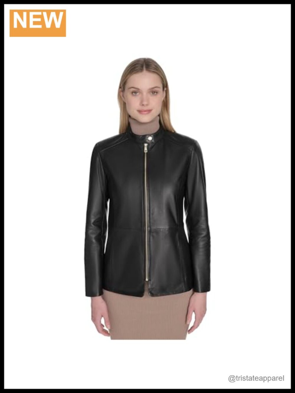 Genuine Lamb Leather Hand-Stitched Classic Jacket Overcoat